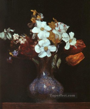Narciso y tulipanes 1862 pintor de flores Henri Fantin Latour Pinturas al óleo